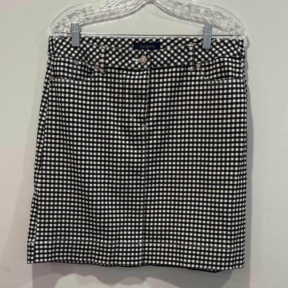 NWOT Talbots Monochrome Checkered Pencil Skirt